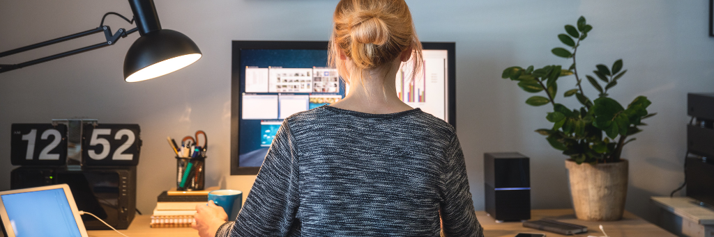 Picture of a person working from home