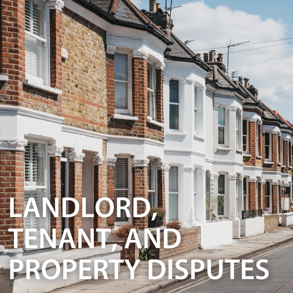 Landlord and Tenant Services image showing a row of terraces houses