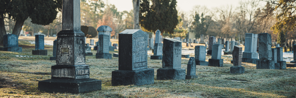 Image of grave stones in cemetery