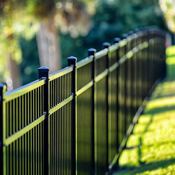 black metal fence