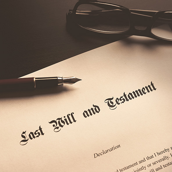 Last will and testament document